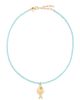 HART HART Teeny Gemstone Fish Charm Necklace Turquoise One - 5