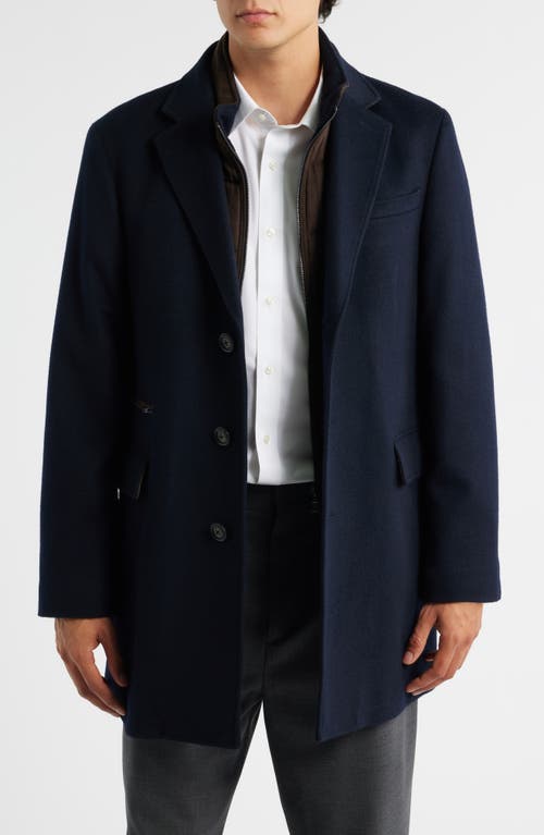 Hart Schaffner Marx Hart Schaffner Marx Ellington Wool & Cashmere Overcoat with Quilted Faux Suede Bib