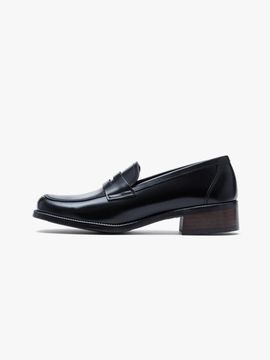 HARUTA Heel-up Wide EEE Leather Loafer [BLACK]