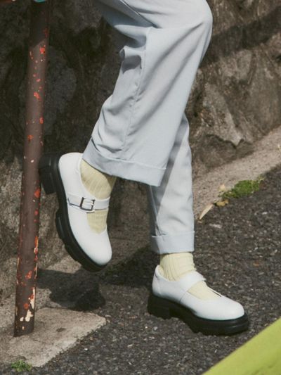 HARUTA Mary Jane Chunky Heel Women's Shoes [Beige] (4311)