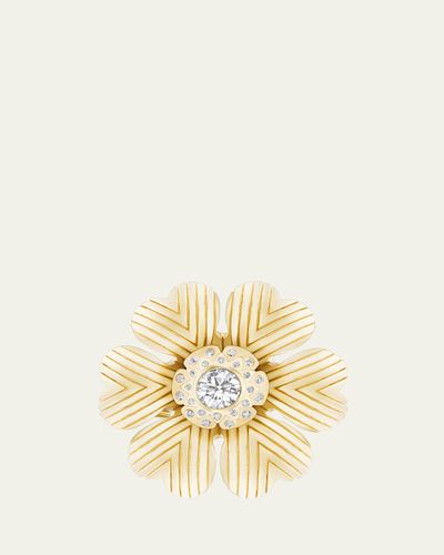Harwell Godfrey 18K Yellow Gold Camellia Ring with Diamonds