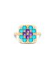 Harwell Godfrey Harwell Godfrey 18K Yellow Gold 1975 Multi Gemstone & Diamond Granny Squares Iris Ring - 1