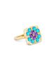 Harwell Godfrey Harwell Godfrey 18K Yellow Gold 1975 Multi Gemstone & Diamond Granny Squares Iris Ring - 2