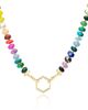 Harwell Godfrey Harwell Godfrey 18K Yellow Gold Core Collection Multi Gemstone Beaded Hexagon Bale Foundation Necklace, 18 - 1