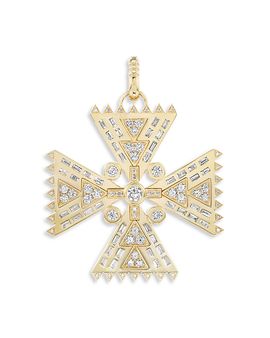 Harwell Godfrey Harwell Godfrey 18K Yellow Gold Crux Diamond Cross Pendant