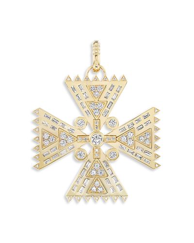 Harwell Godfrey Harwell Godfrey 18K Yellow Gold Crux Diamond Cross Pendant