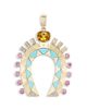Harwell Godfrey Harwell Godfrey 18K Yellow Gold Horseshoe Multi Gemstone & Diamond Major Love & Luck Pendant - 2