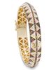 Harwell Godfrey Harwell Godfrey 18K Yellow Gold Knife Edge Rainbow Sapphire & Diamond Bangle Bracelet - 1