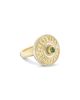 Harwell Godfrey Harwell Godfrey 18K Yellow Gold Press for Champagne Green Tourmaline & Diamond Button Ring - 2