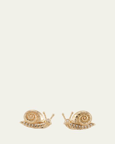 Harwell Godfrey Snail Stud Earrings with Diamonds