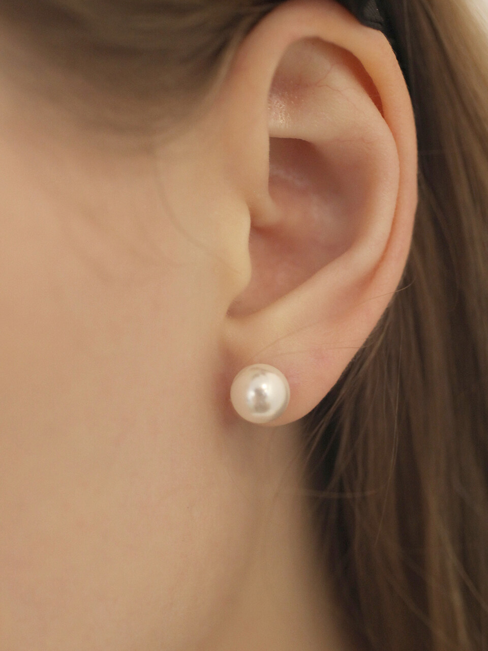 HAS Simple Pearl Earrings (8mm)