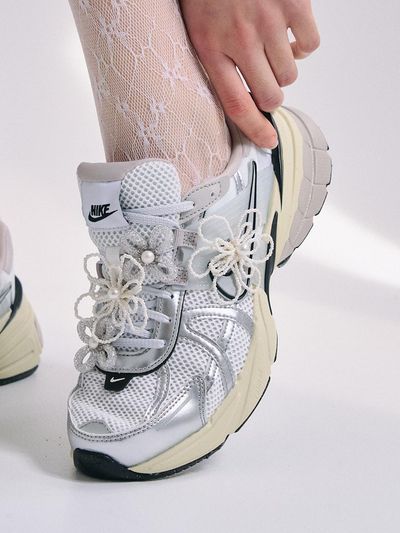HAS White Flower Pearl Shoes Charms