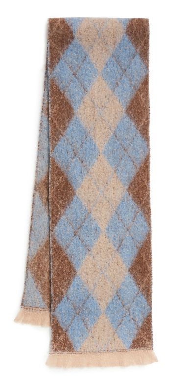Hat Attack Hat Attack Argyle Scarf Brown/Blue One