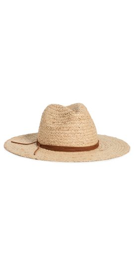 Hat Attack Hat Attack Braided Raffia Continental Hat Natural/Tobacco One