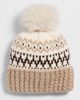 Hat Attack Hat Attack Fair Isle Knit Beanie Ivory/Taupe Combo One - 2
