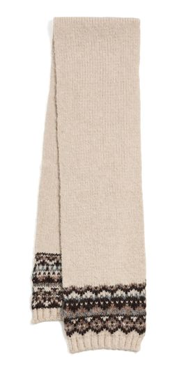 Hat Attack Hat Attack Fair Isle Knit Scarf Oatmeal Combo One