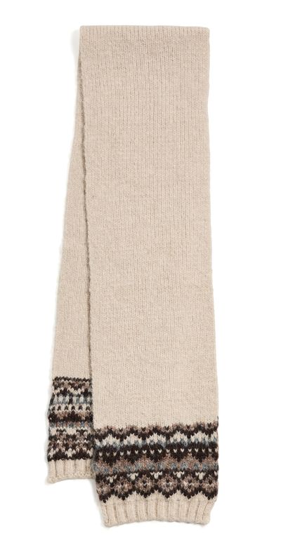 Hat Attack Hat Attack Fair Isle Knit Scarf Oatmeal Combo One