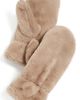 Hat Attack Hat Attack Faux Fur Mittens Taupe One - 1