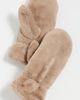 Hat Attack Hat Attack Faux Fur Mittens Taupe One - 2
