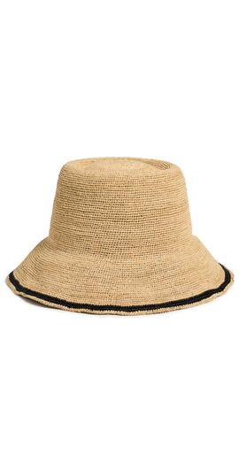Hat Attack Hat Attack Stripe Edge Modern Crochet Bucket Hat Natural/Black One