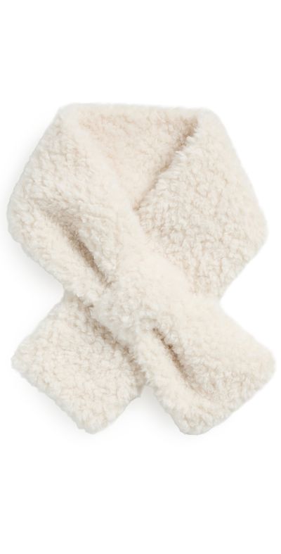 Hat Attack Hat Attack Teddy Sherpa Pull Thru Scarf Ivory One