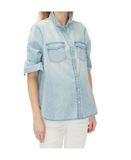 Hatch Collection Hatch Collection Denim Maternity Nursing Friendly Shirt