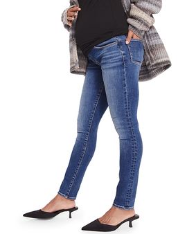 Hatch Collection Hatch Collection Over the Bump Slim Maternity Jean in Dark Blue