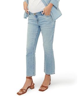 Hatch Collection Hatch Collection Under the Bump Crop Maternity Jean in Light Wash
