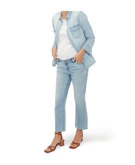 Hatch Collection Hatch Collection Under the Bump Slim Maternity Jean in Light Wash