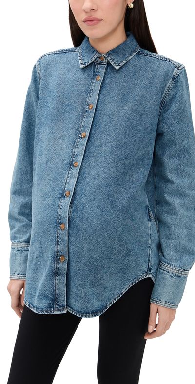 HATCH HATCH The Drapey Denim Boyfriend Shirt Vintage Dream Blue