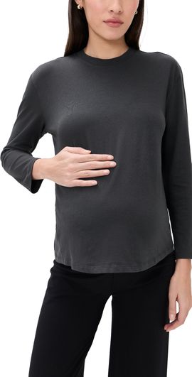 HATCH HATCH The Washed Cotton Long Sleeve Tee Washed Black
