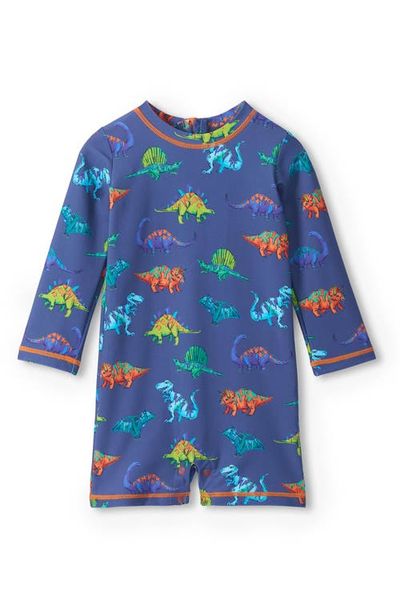 Hatley Hatley Dino Party Long Sleeve One-Piece Rashguard Swimsuit