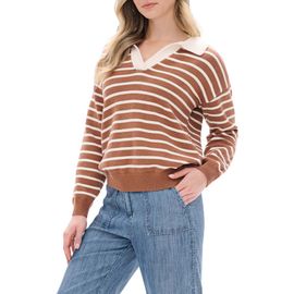 Hatley Hatley Johnny Collar Striped Cotton Sweater