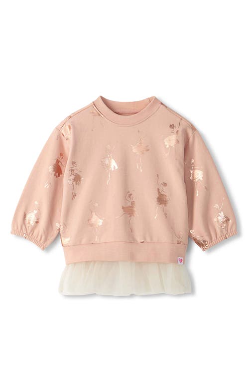 Hatley Hatley Kids' Foil Ballerina Print Mix Media Sweatshirt