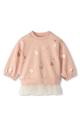 Hatley Hatley Kids' Foil Ballerina Print Mix Media Sweatshirt