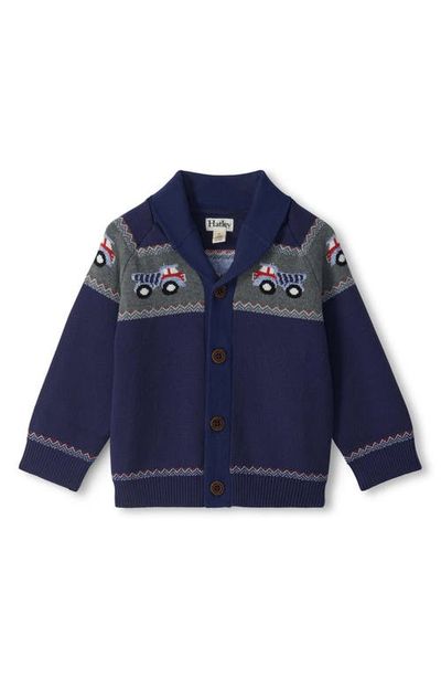 Hatley Hatley Kids' Trucks Shawl Collar Cardigan