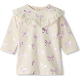 Hatley Hatley Metallic Bows Long Sleeve Cotton Blend Dress