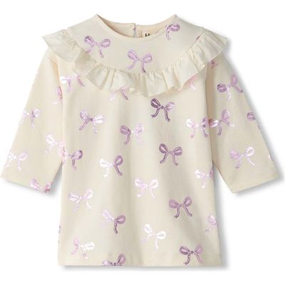 Hatley Hatley Metallic Bows Long Sleeve Cotton Blend Dress