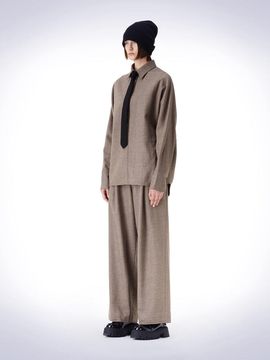 HAUS 072C BIZO POINT WIDE PANTS BROWN