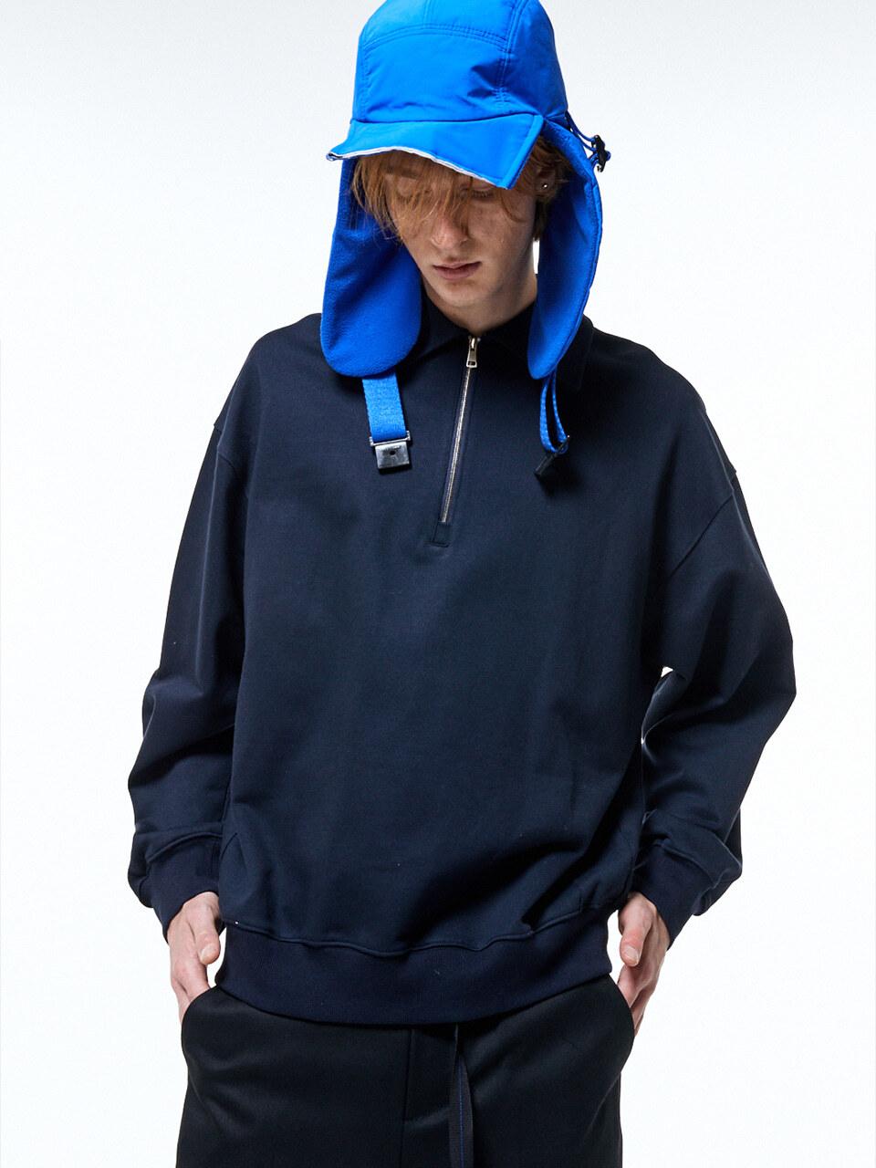 HAUS 072C HALF ZIPUP TOP NAVY