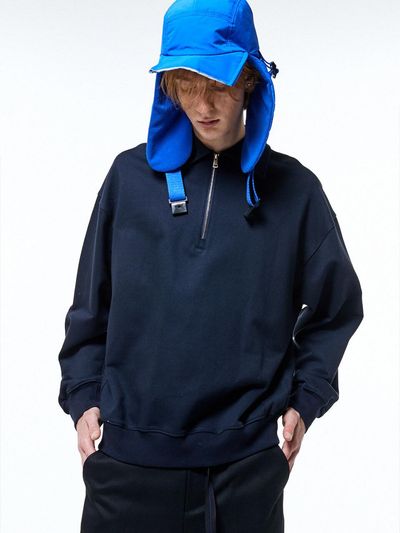 HAUS 072C HALF ZIPUP TOP NAVY