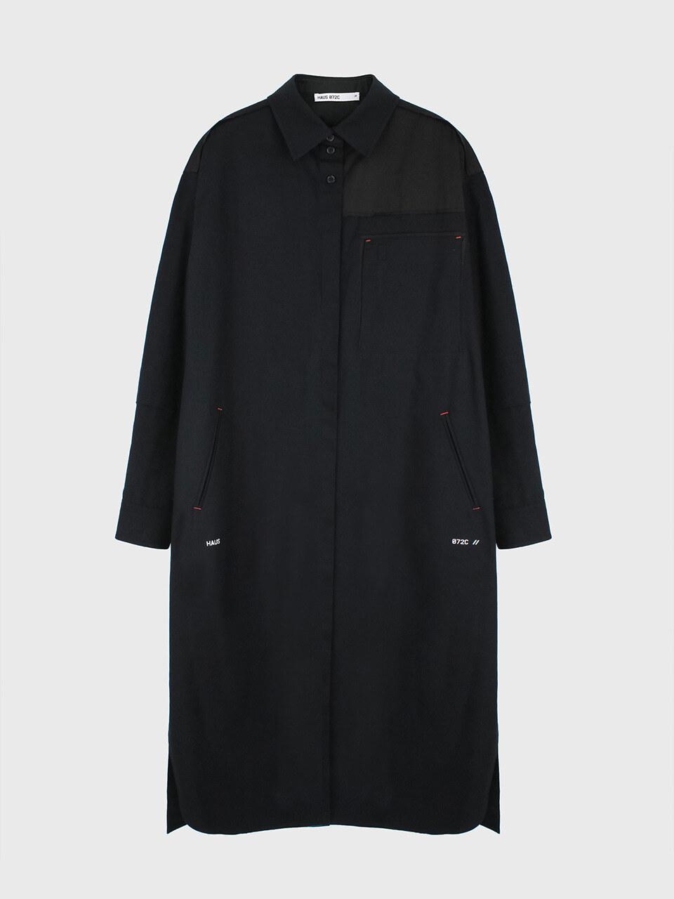 HAUS 072C OVERFIT SHIRTS DRESS NAVY