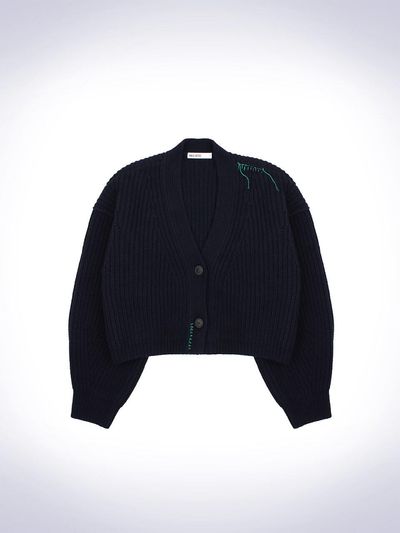 HAUS 072C OVERSIZE VOLUME CARDIGAN NAVY