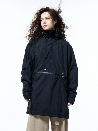 HAUS 072C PANCHO STYLE GENDERLESS JACKET BLACK