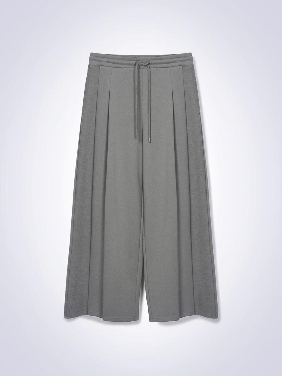HAUS 072C Patch Lounge Wide Pants [Light Grey]