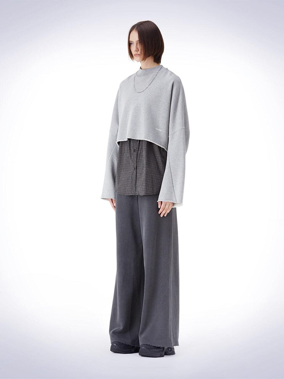 HAUS 072C SHIRTS LAYERD OVER FIT T-SHIRT GREY
