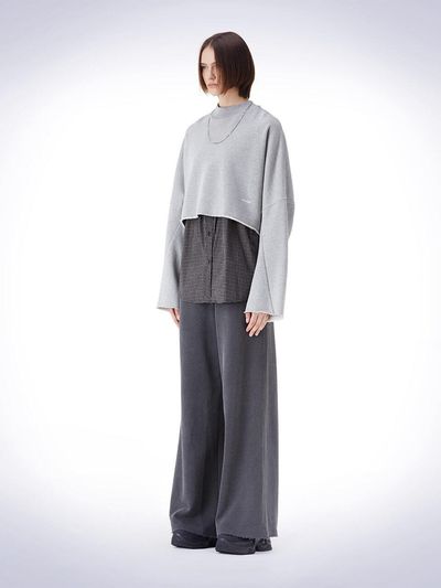 HAUS 072C SHIRTS LAYERD OVER FIT T-SHIRT GREY