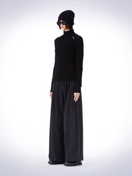 HAUS 072C WOOL LAYERED STITCH KNIT BLACK