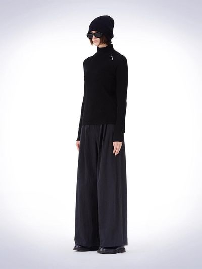 HAUS 072C WOOL LAYERED STITCH KNIT BLACK