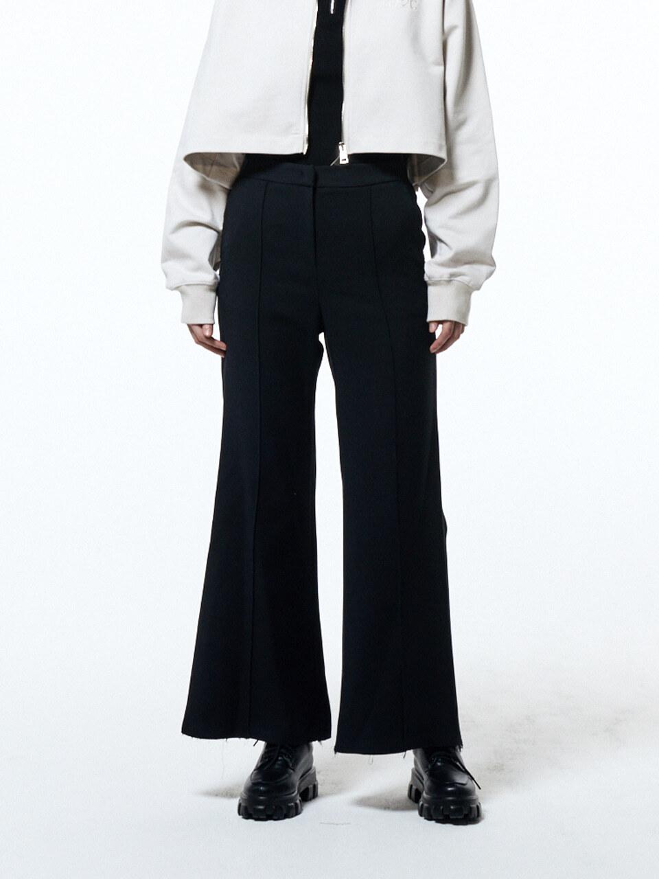 HAUS 072C WOOL WIDE PANTS BLACK